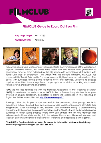 FILMCLUB Guide to Roald Dahl on Film