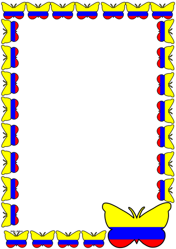 Colombia Flag Themed Lined paper and Pageborders