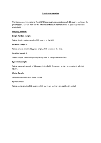 Sampling methods