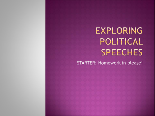 GCSE Spoken Language Political Speech Pack