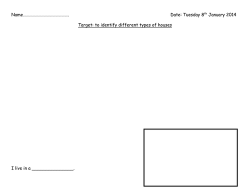 Label the House worksheet Year 1