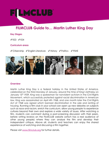 Into Film Guide to Martin Luther King Day