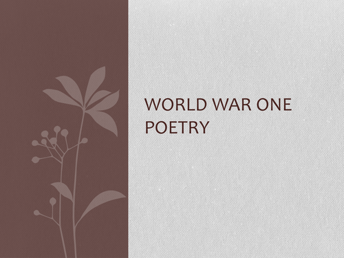 WW1 Poetry