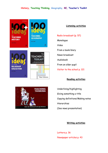 Humanities activity bank