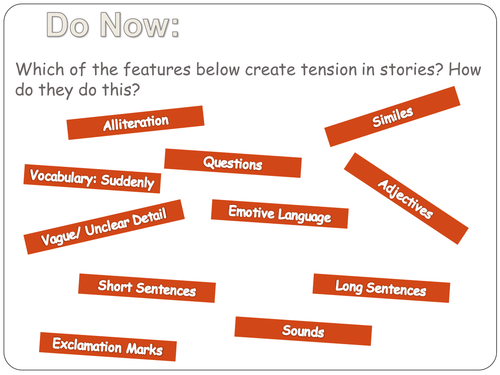 Year 8 Narrative Writing - Lesson Four