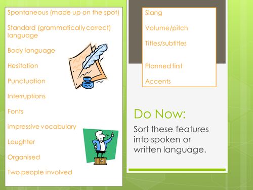 Year 10 Spoken Language Study - Lesson Three