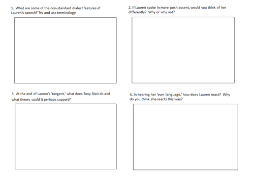 Year 10 Spoken Language Study - Lesson Seven