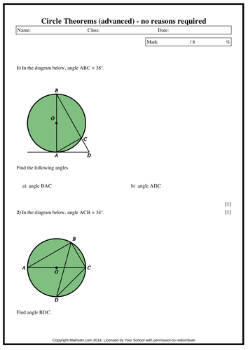 Circle Theorems - Advanced