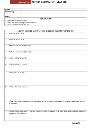 GCSE Maths Foundation Revision