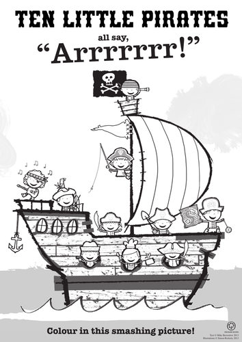 Ten Little Pirates Colouring-In