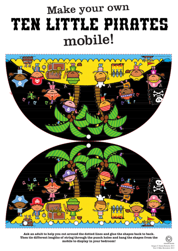 Ten Little Pirates Mobile Activity