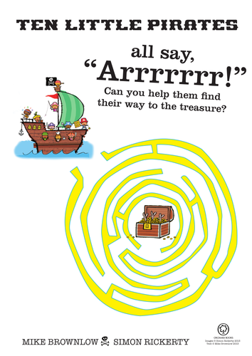 Ten Little Pirates Maze Activity