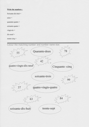 20 100 numbers worksheet teaching resources