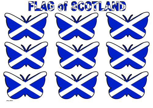 Butterfly Themed Scotland Flag
