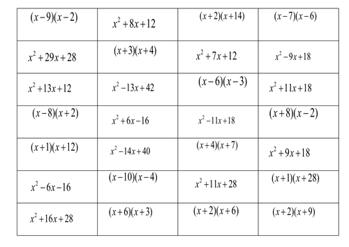 Expanding double brackets - cut and stick
