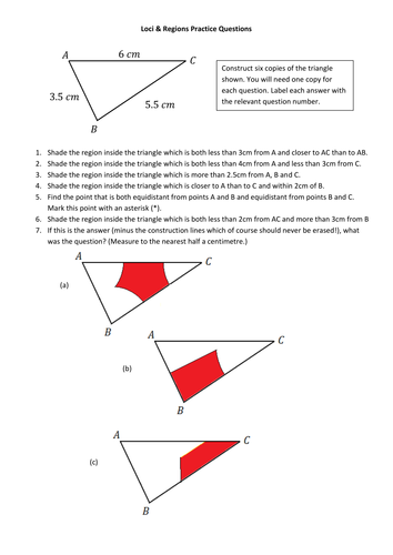 Loci Practice Sheet - Triangles