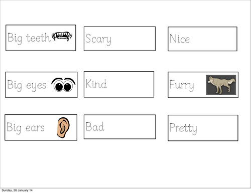 Little Red Riding Hood Character Profile Teaching Resources