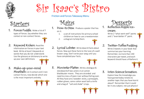 Friction and Forces Lesson based on #takeaway