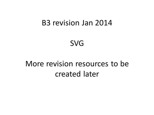 OCR GCSE Gateway B3 revision - 2012 specification