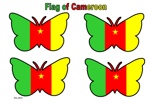 Butterfly Themed Cameroon Flag