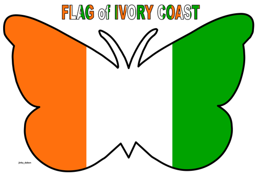 Butterfly Themed Flag of Ivory Coast