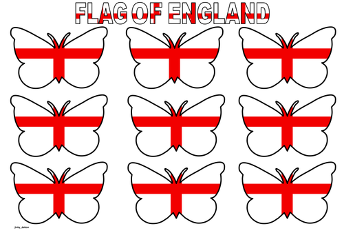 Butterfly Themed Flag of England