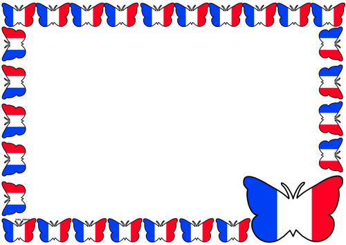 France Flag Themed Lined paper and Pageborders