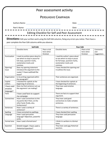 Peer Assessment Persuasion