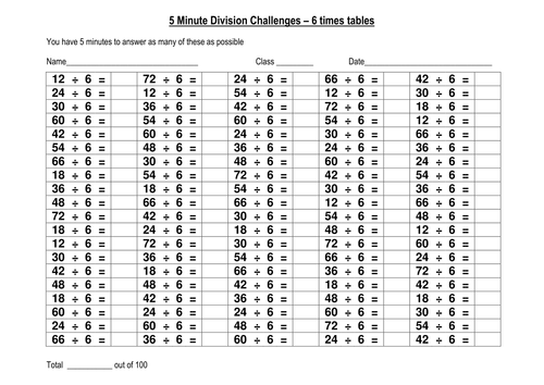 100 question speed division challenges set 2 of 4