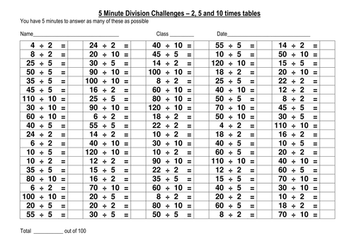 100 question speed division challenges set 3
