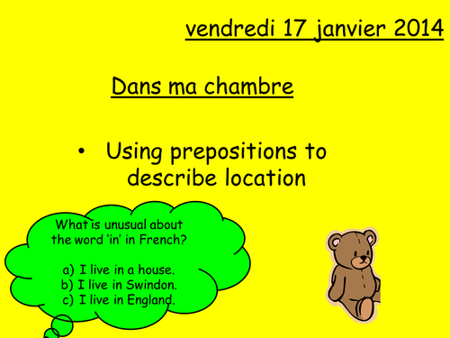 Prepositions & Writing Task