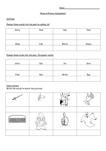 phonics worksheets tes 4 phase by  assessment phase 6 phonics ROSO28 Teaching  Resources