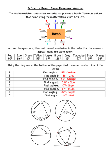 Defuse The Bomb - Angles (up to circle theorems)