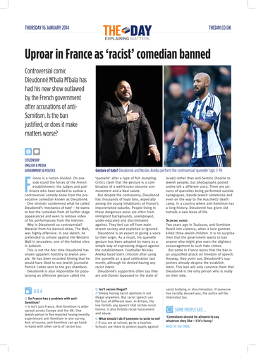 Uproar in France as ‘racist’ comedian banned