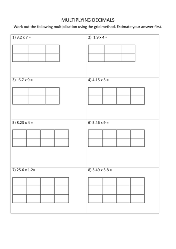 multiplying decimals teaching resources