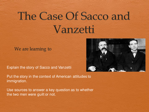 The case of Sacco and Vanzetti