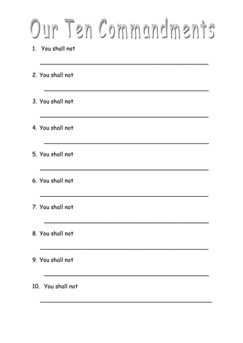Write your own Ten Commandments template