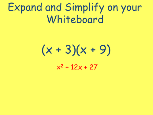 Factorising Expressions KS3 or KS4