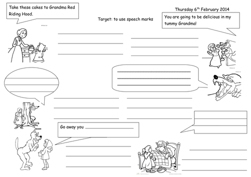 Speech Bubbles and Speech marks  Red Riding Hood