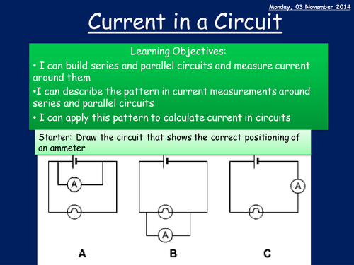 Investigating current in a circuit