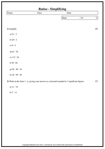 Simplifying Ratio by - UK Teaching Resources - TES