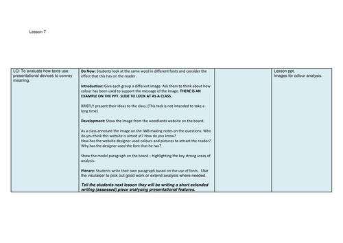 Yr 8 Reading Mini Unit  (Animal Rights): Lesson 7