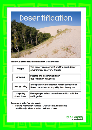 Desertification worksheet