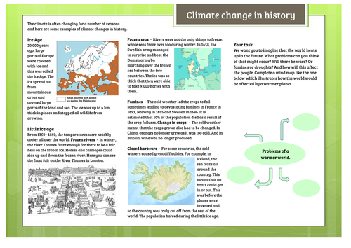 Climate change in history - worksheet