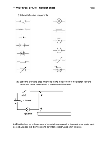 GCSE simple circuits revision | Teaching Resources