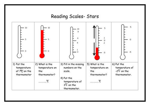 for worksheets temperature maths grade 4 Reading by Thermometers  Elliethorn Scales   Teaching