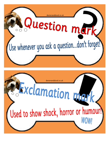 Punctuation posters on bones