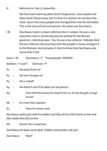 Assembly on Forgiveness/ Zacchaeus
