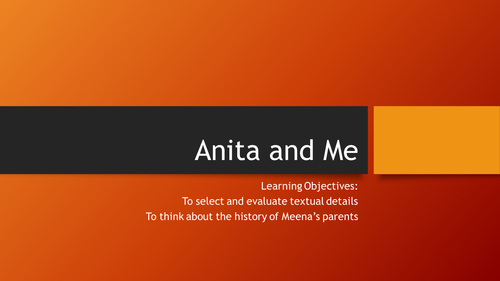 Anita and Me-First half of the novel