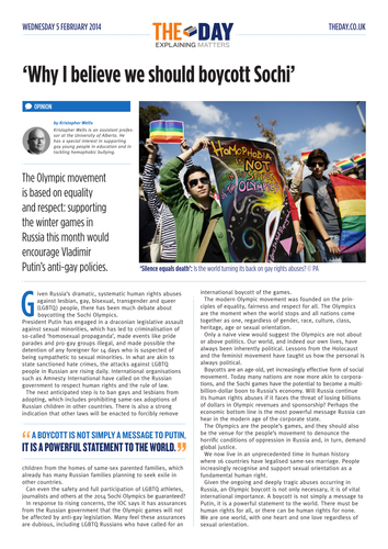 Why I believe we should boycott Sochi